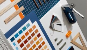 a color palette with numerous interior and exterior house color scheme