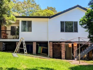 exterior of a weatherboard house