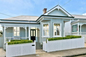 house exterior view after freshly coated with earthy tone paint
