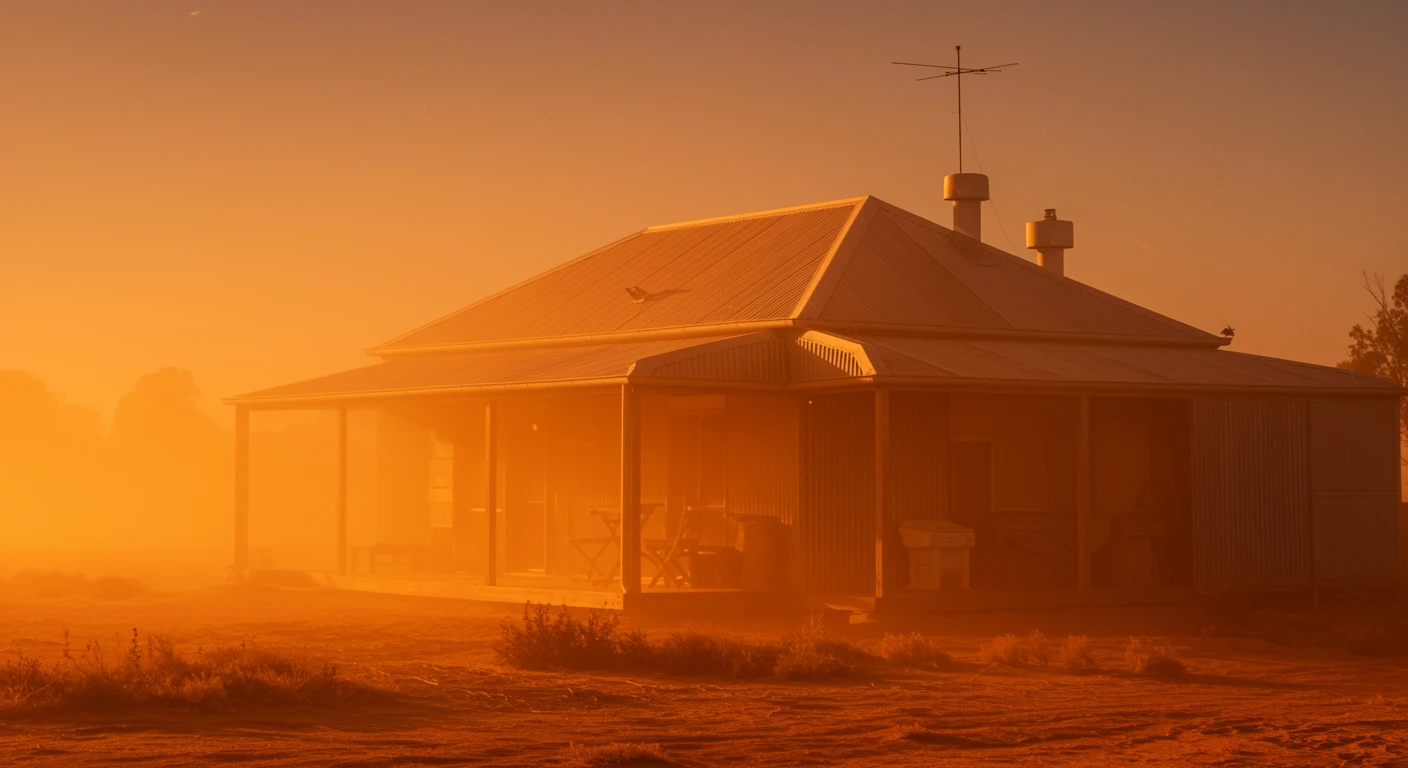 A rustic Hunter Valley house bathed in intense sunlight, showcasing how the right exterior paint can endure harsh Australian sun.